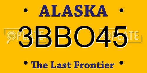 3BBO45 Alaska License Plate