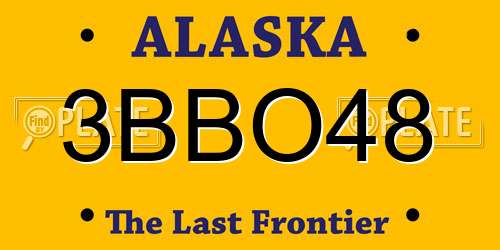 3BBO48 Alaska License Plate