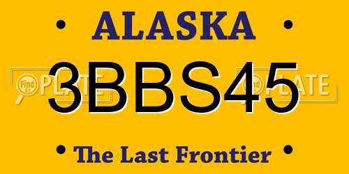 3BBS45 Alaska License Plate