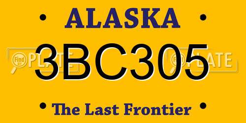 3BC305 Alaska License Plate