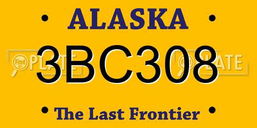 3BC308 Alaska License Plate