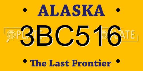 3BC516 Alaska License Plate