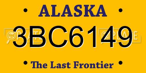 3BC6149 Alaska License Plate