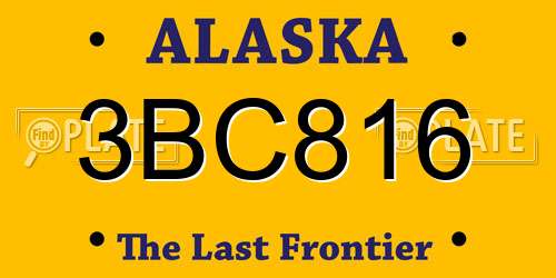 3BC816 Alaska License Plate
