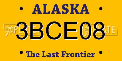 3BCE08 Alaska License Plate