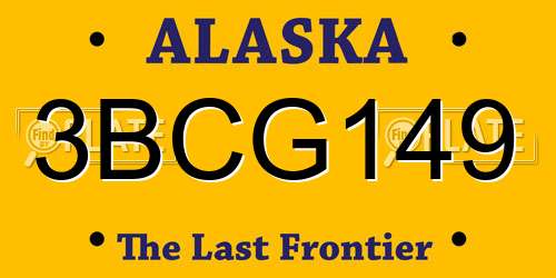 3BCG149 Alaska License Plate