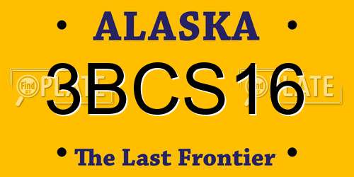 3BCS16 Alaska License Plate