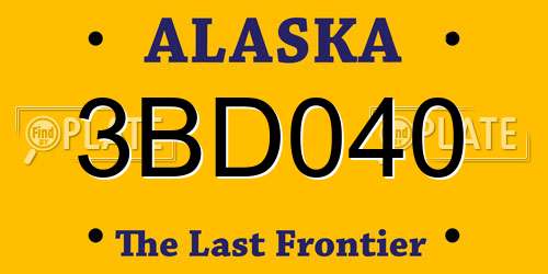 3BD040 Alaska License Plate