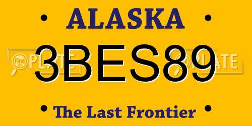 3BES89 Alaska License Plate