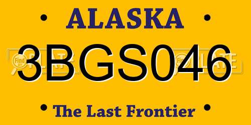 3BGS046 Alaska License Plate