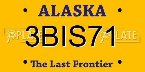 3BIS71 Alaska License Plate