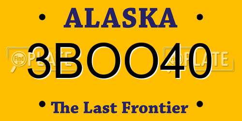 3BOO40 Alaska License Plate