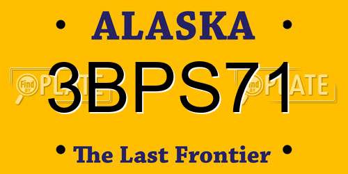 3BPS71 Alaska License Plate