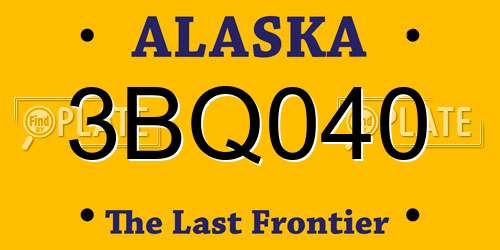 3BQ040 Alaska License Plate