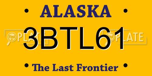 3BTL61 Alaska License Plate