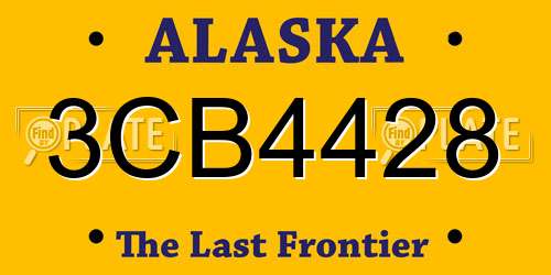 3CB4428 Alaska License Plate