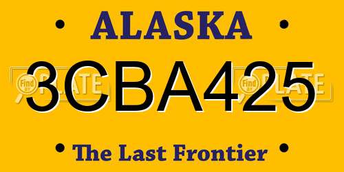 3CBA425 Alaska License Plate