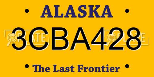3CBA428 Alaska License Plate