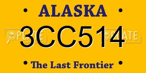 3CC514 Alaska License Plate