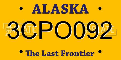 3CPO092 Alaska License Plate