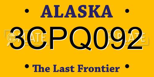 3CPQ092 Alaska License Plate