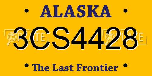 3CS4428 Alaska License Plate