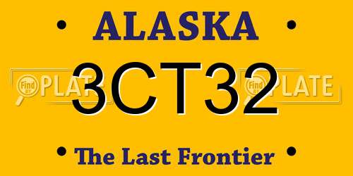 3CT32 Alaska License Plate