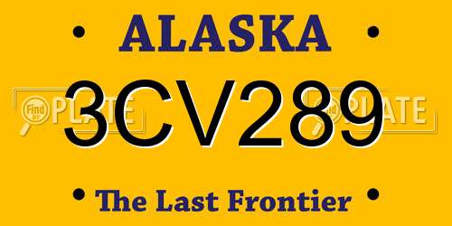 3CV289 Alaska License Plate