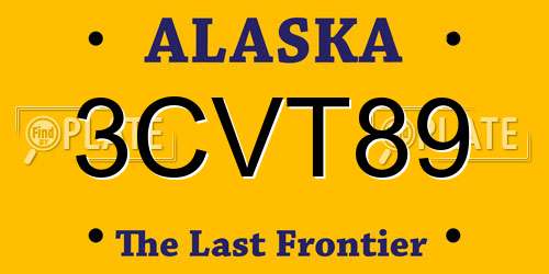 3CVT89 Alaska License Plate