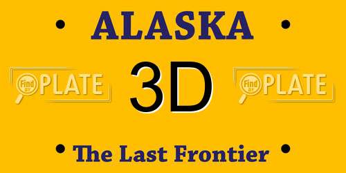 3D Alaska License Plate
