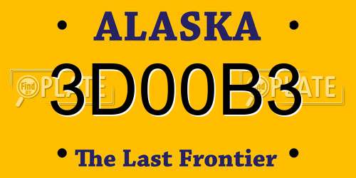 3D00B3 Alaska License Plate