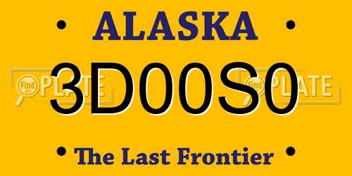 3D00S0 Alaska License Plate