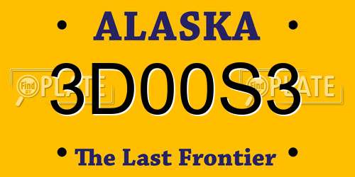 3D00S3 Alaska License Plate
