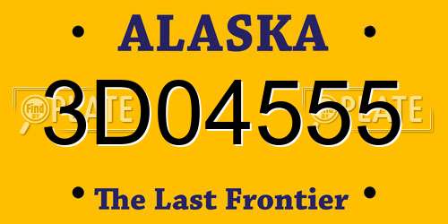 3D04555 Alaska License Plate