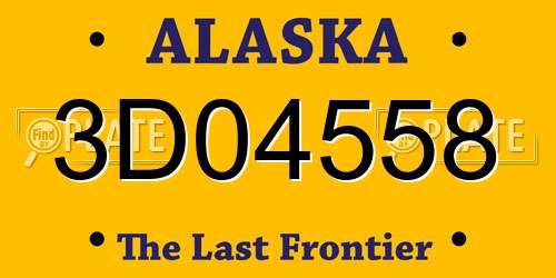 3D04558 Alaska License Plate