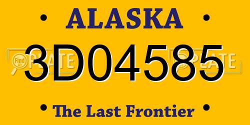 3D04585 Alaska License Plate