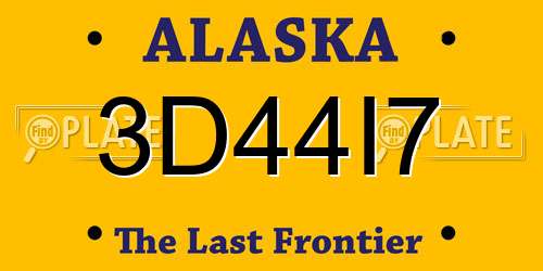 3D44I7 Alaska License Plate