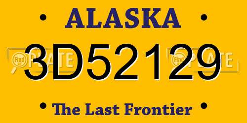 3D52129 Alaska License Plate