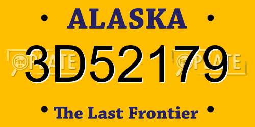 3D52179 Alaska License Plate
