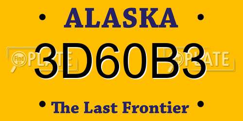 3D60B3 Alaska License Plate