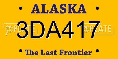 3DA417 Alaska License Plate