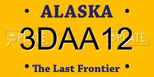 3DAA12 Alaska License Plate