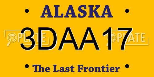 3DAA17 Alaska License Plate