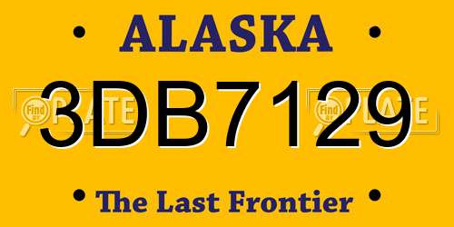 3DB7129 Alaska License Plate