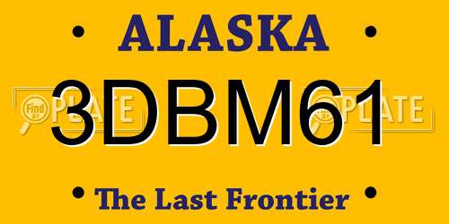 3DBM61 Alaska License Plate