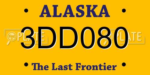 3DD080 Alaska License Plate