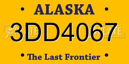3DD4067 Alaska License Plate