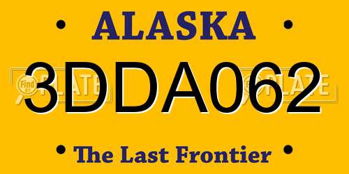 3DDA062 Alaska License Plate