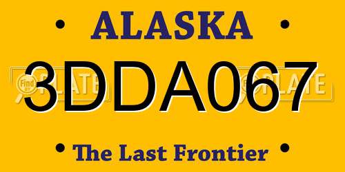 3DDA067 Alaska License Plate