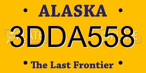 3DDA558 Alaska License Plate